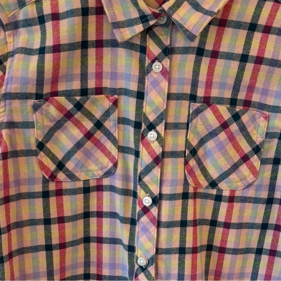 Eddie Bauer Kids Plaid Button Down Shirt Girls Size 10/12 - Picture 2 of 4